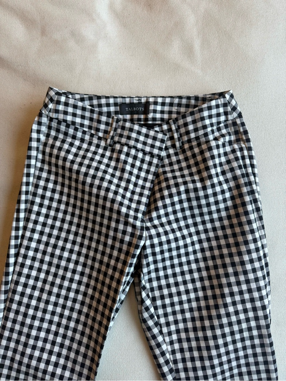 Talbots Black & White Gingham Hampshire Ankle Pants